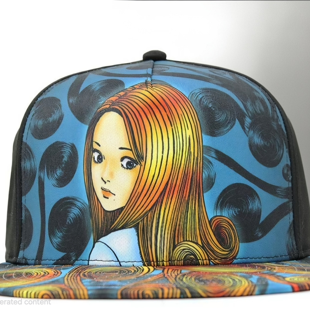 Stylish Blue and Black Graphic Cap